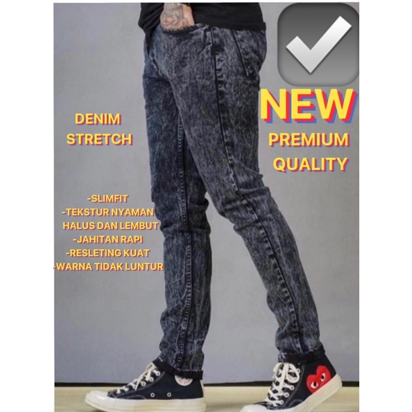 CELANA PRIA JEANS PANJANG SLIMFIT HITAM PREMIUM NUEMBY