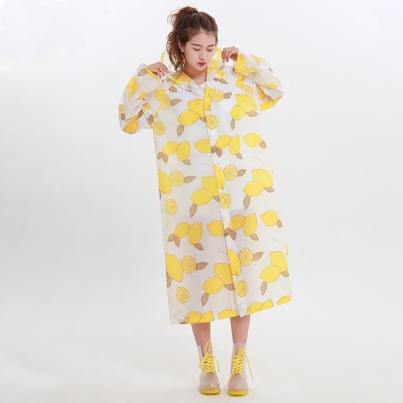 NEW!! Jas Hujan EVA RAINCOAT HOME TRAVEL FASHION YELLOW LEMON STYLE Best Quality EVA