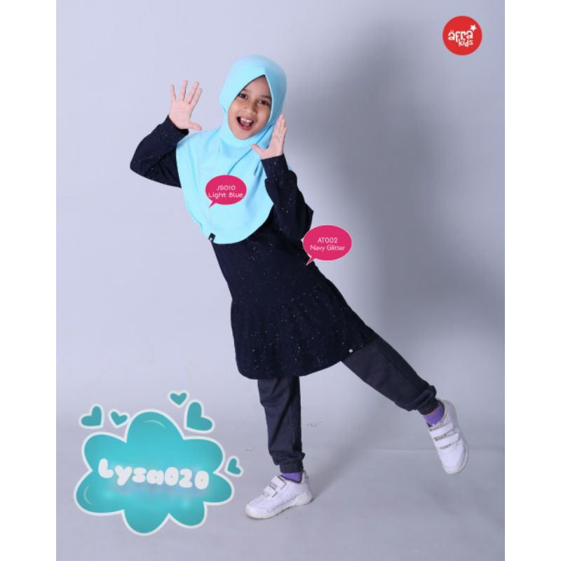 Tunik Basic Hitam blink-blink glitters by Afrakids AT001 AT002 AT003