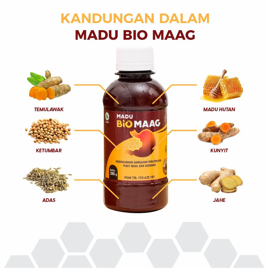 Biomaag Madu Herbal Obat Asam Lambung, Maag Kronis & Gerd, Mual, Ganguan Pencernaan-3