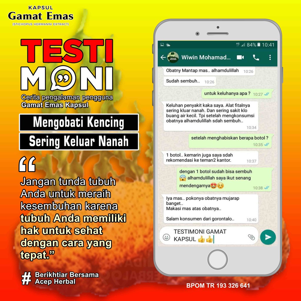 Obat Hernia Turun Bero Berok Burut Hidrokel Varikokel Nyeri Jakar Testis Bengkak Buah Zakar Besar Sebelah Gede Linu Kanker Prostat Epididmitis Air Mani Encer Pengental Sperma Penyubur Atasi Ejakulasi Dini Anti Loyo GAMAT EMAS KAPSUL ASLI PALING ORIGINAL-7