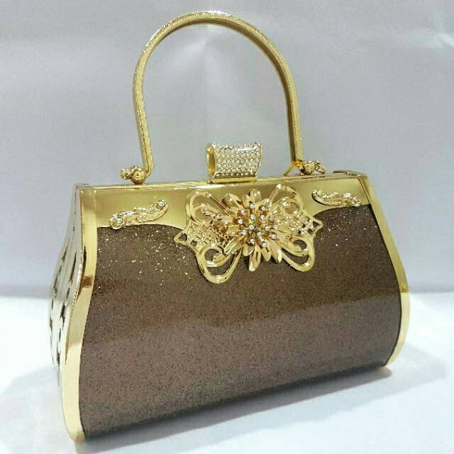 Clutch Pesta Farnell BESAR  2832 Tas Kondangan Mewah Cantik Glitter Kilap