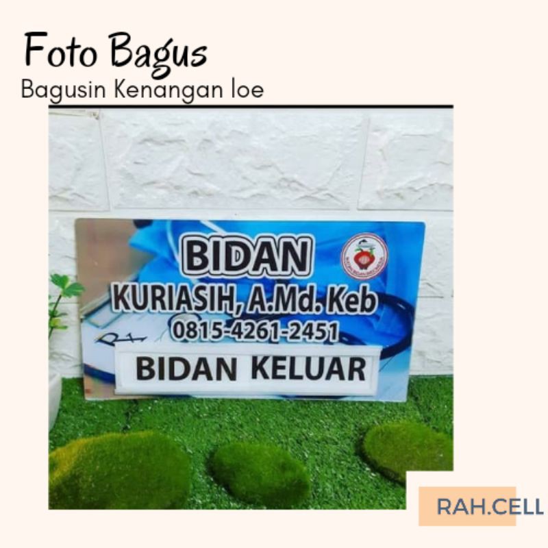 Papan Nama Akrilik Bidan ADA/KELUAR