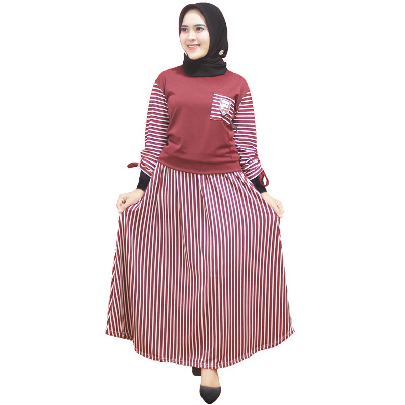 Setelan Gamis Jumbo Bahan Jersey fiber tebal