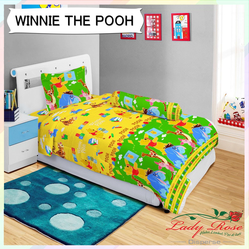 BEDCOVER LADY ROSE SINGLE 120x200 CM - MOTIF WINNIE THE POOH