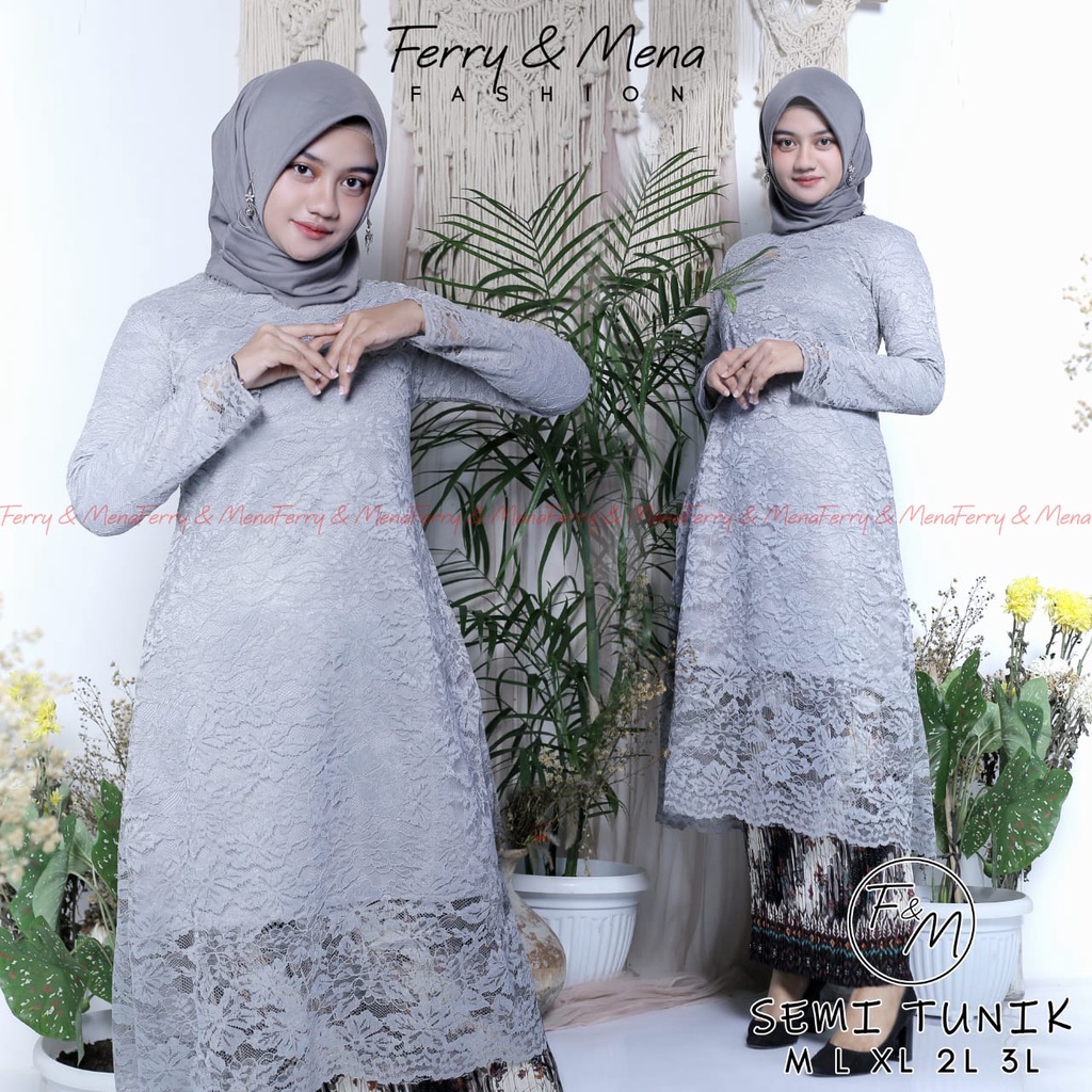 ADE&gt; SEMI TUNIK BRUKAT JUMBO / SET KEBAYA TUNIK BRUKAT MODERN / BAJU KEBAYA BRUKAT TUNIK / KEBAYA PESTA