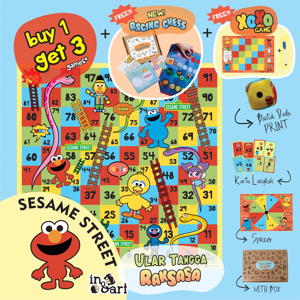 ULAR TANGGA RAKSASA JUMBO SESAME STREET