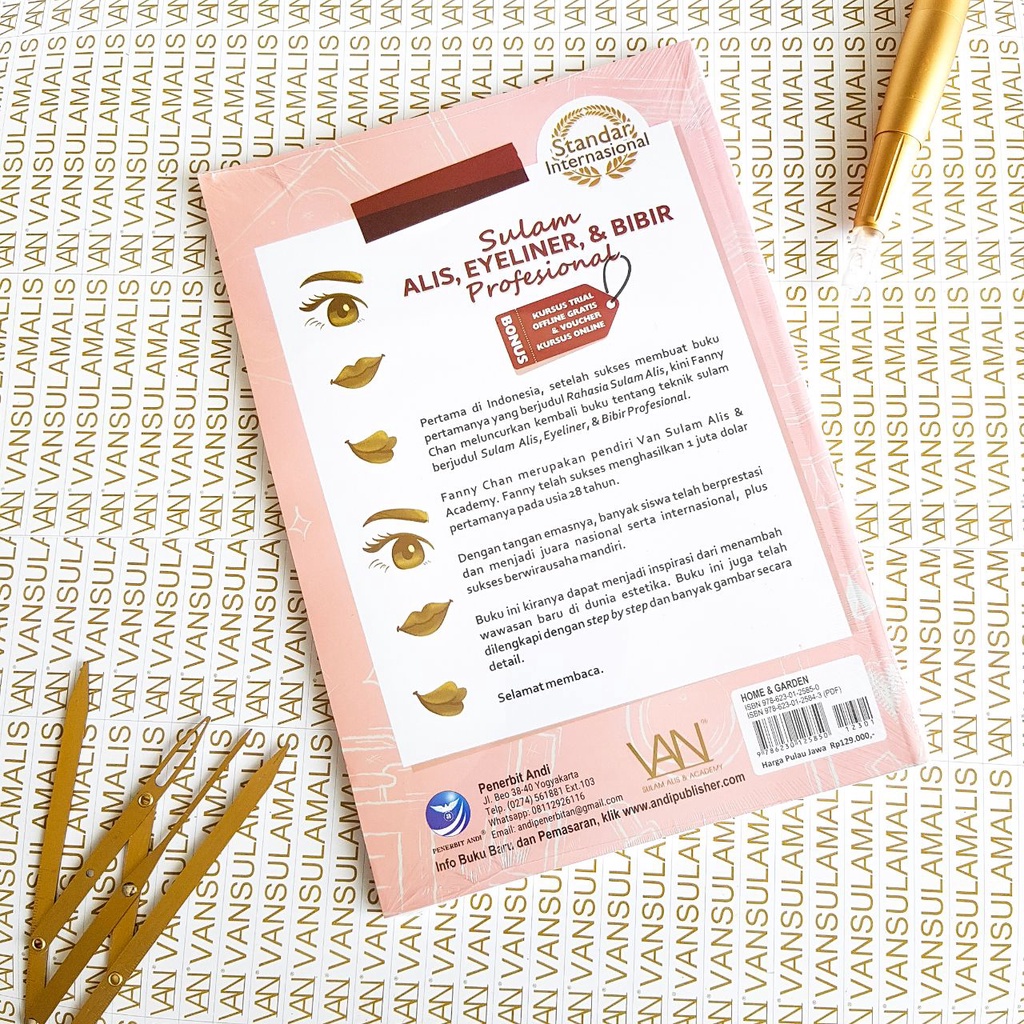 Paket Buku Belajar Sulam Alis, Eyeliner dan Bibir Profesional STANDART INTERNATIONAL BY FANNY CHAN