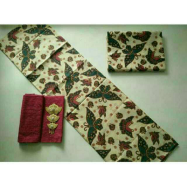 KAIN BATIK SOGAN KUPU WARNA BAHAN KEBAYA MODERN EMBOSS SERAGAM AMONG TAMU KONDANGAN