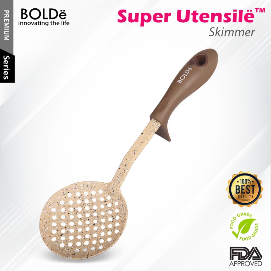 BOLDE Super Utensile / Utensil Slotted Spoon / Utensil Slotted Turner Sendok Masak Spatula dengan Lubang / Skimmer Spatula Saringan