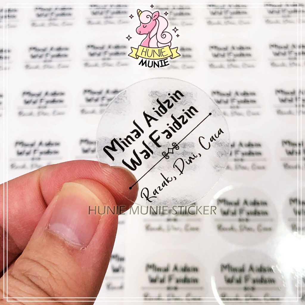 

Sticker Seal Custom - Transparan Transparent (BEBAS CUSTOM TEKS) Stiker Imlek Idul Fitri Natal