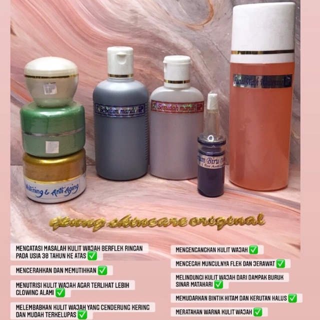 [ORIGINAL] Paket Komplit Whitening Anti Aging Extra Pelembab iP/IPUNG Skincare Original