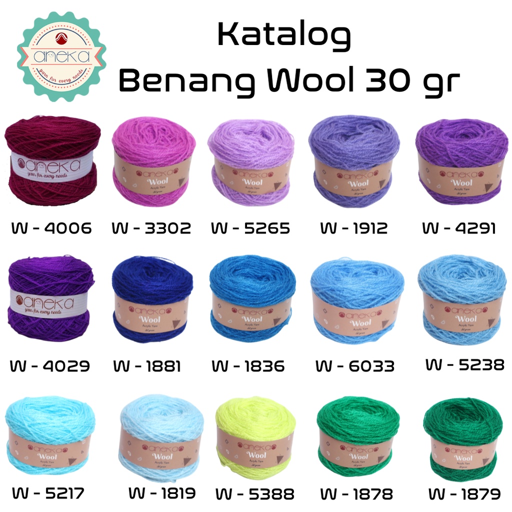 KATALOG - Benang Rajut Wool / Wol / Siet Yarn Vonel 30 dan 50 gram - 3