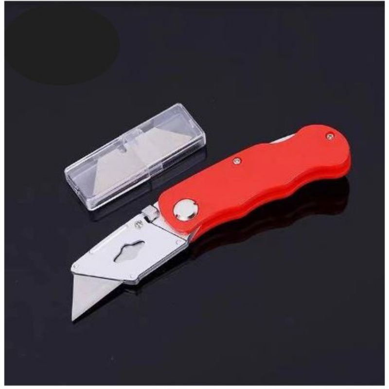 Pisau Cutter Lipat  Foldable Cutter Knife refil isi 5 pcs