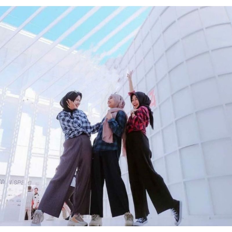 KEMEJA FLANEL WANITA FLANEL LENGAN PANJANG WANITA HEM KOTAK