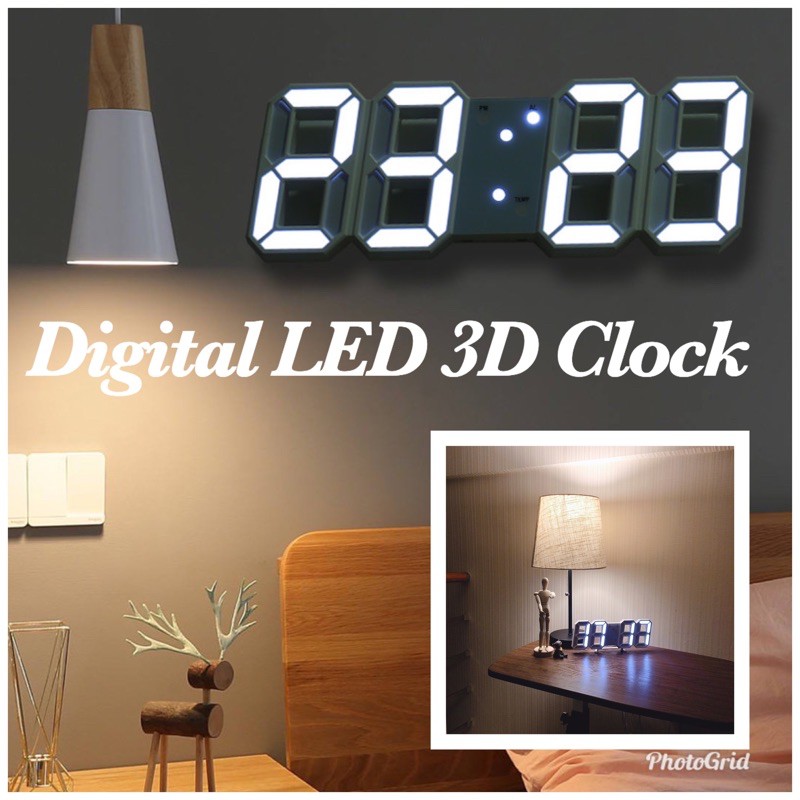 Jam Dinding Digital 3D Clock LED