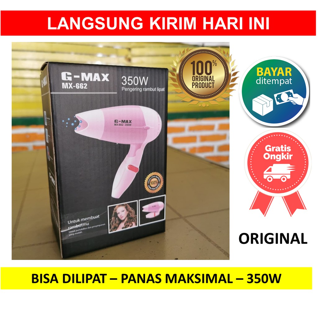 Hairdryer Hair Dryer Alat Pengering Rambut Gmax G Max G-Max MX MX662 662 MX-662 Nova 350W Lipat 350