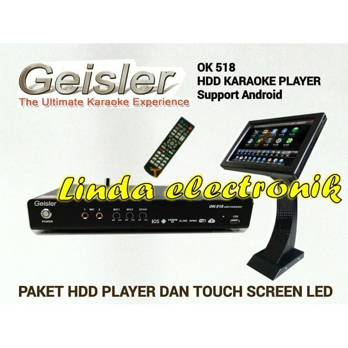 paket karaoke geisler ok518 dan touch skin 19in geisler ok 518