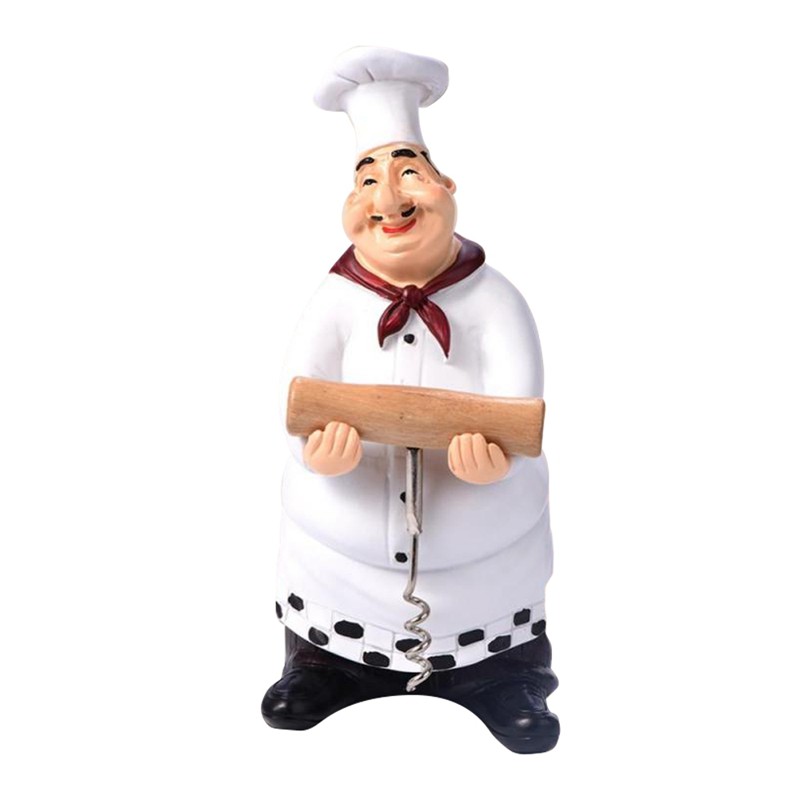 Retro Model Ornaments Resin Crafts Mini Chef Figurines White Top