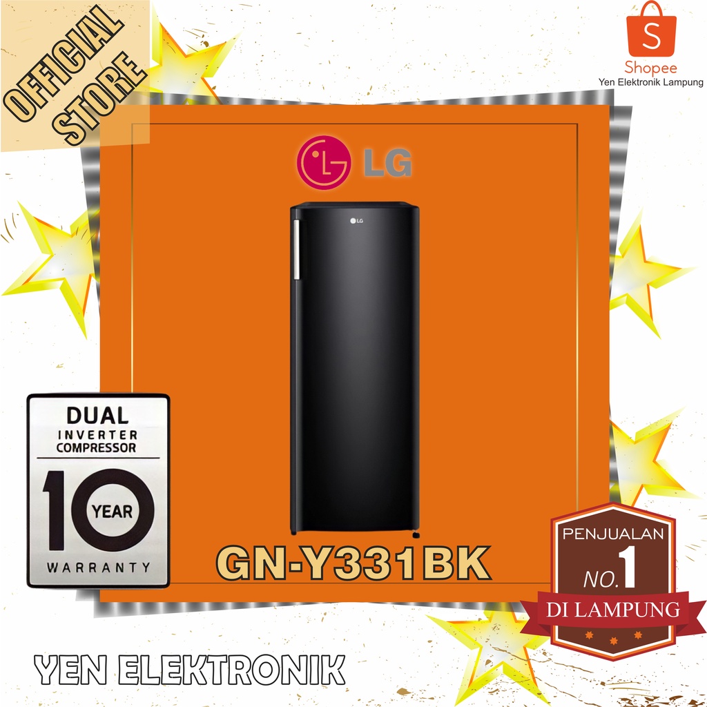 Kulkas LG GN Y331BK Lemari Es 1 Pintu Warna Hitam Garansi Resmi LG 10 Tahun