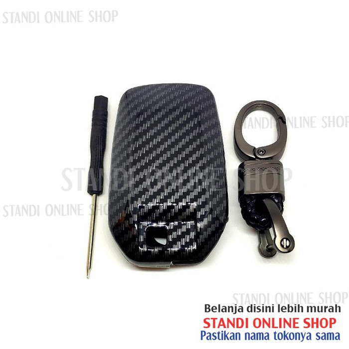 Cover Smartkey Sarung Kunci Toyota All New Alphard Carbon Hitam