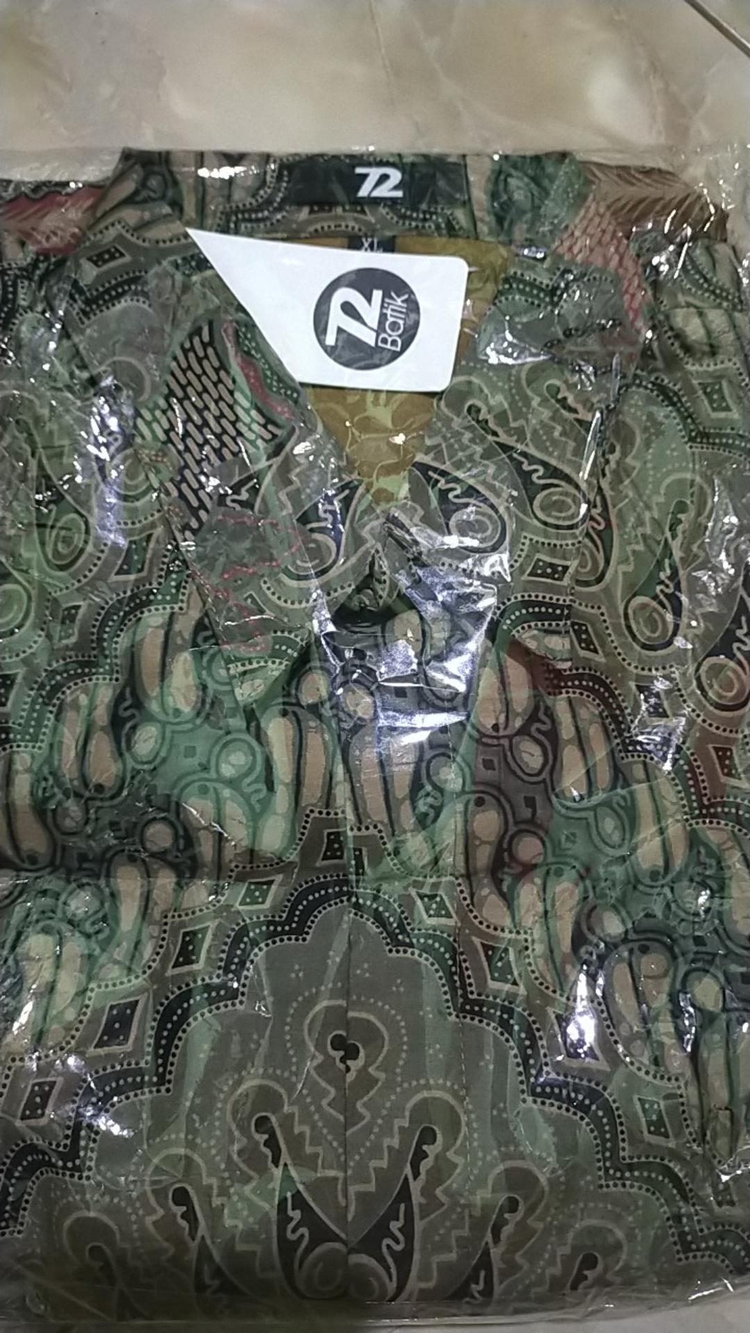 Kemeja Batik Pria Lengan Panjang Premium Parang Seling Kusumo Hijau Terang 725594 Cap 72