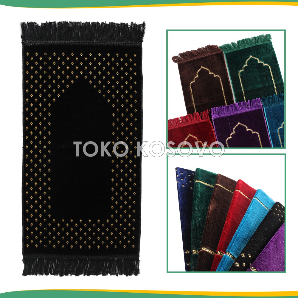 Sajadah Muka Turki POLOS Plain Mini 35x60cm Beludru - Oleh Oleh Haji dan Umroh TERLENGKAP