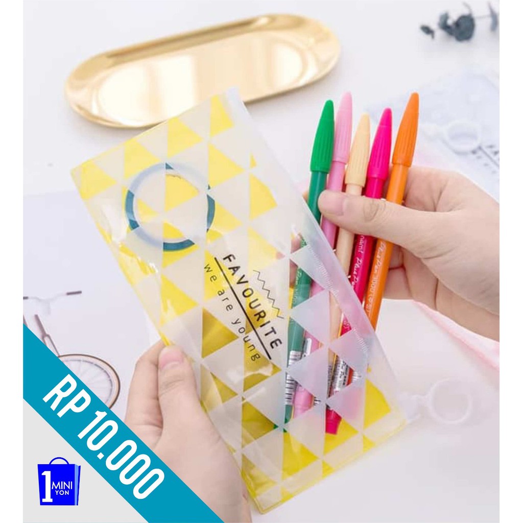 

Tempat Pensil Transparan-Kotak pensil Motif-Pouch-Alat Tulis-161