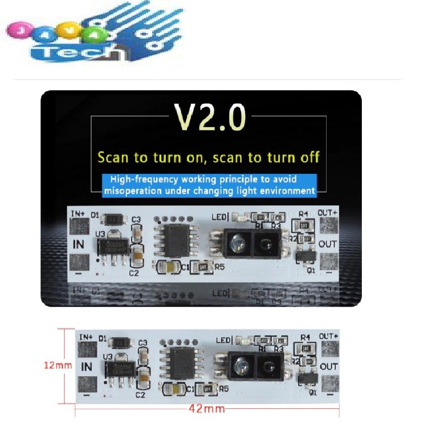 Saklar Lampu LED Strip 5V - 24V DC 3A dengan Sensor Gerakan Tangan