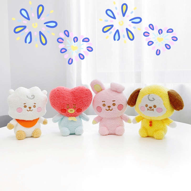 &lt;In Stock&gt;10-20cm KPOP BTS BT21 Long Plush Doll Cute Toys Soft Pillow Keychain Key Ring Charm Pendant Baby Plush Toy