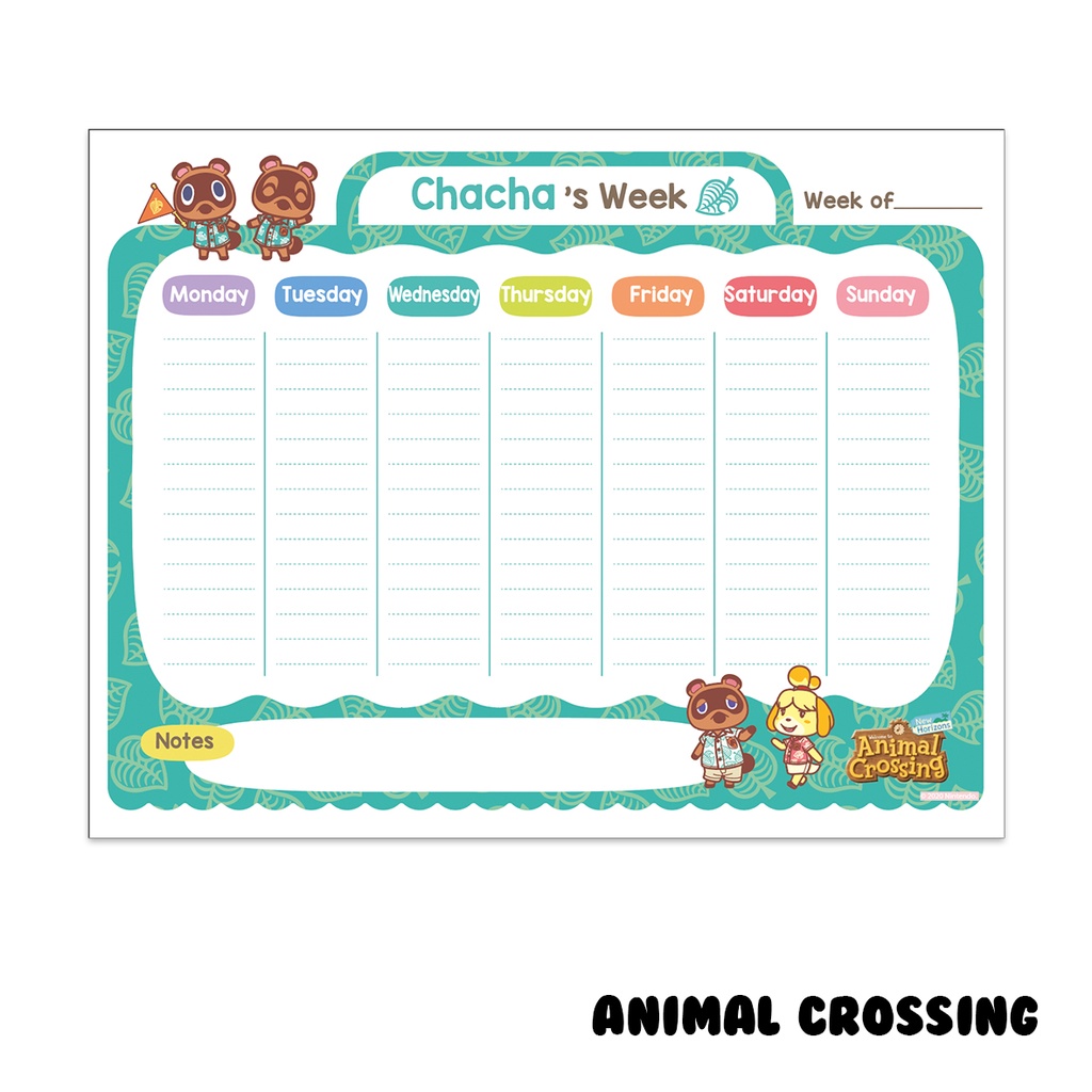

Weekly Planner Animal Crossing Jadwal Sekolah papan tulis custom souvenir ulang tahun merchandise akrilik whiteboard School Timetable