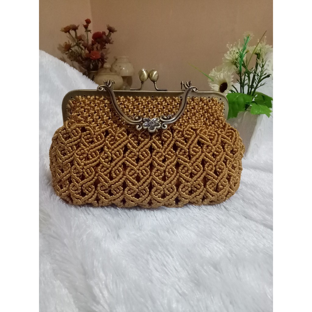 TAS PESTA MEWAH GOLD / TAS TALIKUR SATIN / TAS MACRAME MEWAH