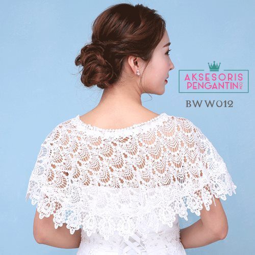 [BISA COD] BOLERO PESTA BROKAT KOREA AKSESORIS PENGANTIN LACE BWW012