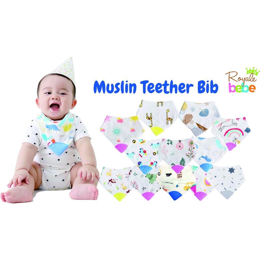 Royale Bebe Muslin Teether bib Gigitan bayi