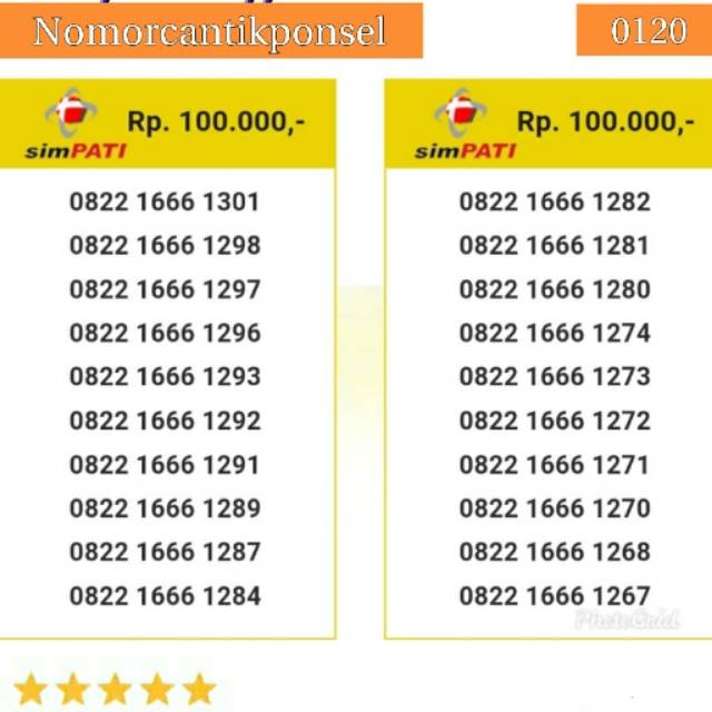 Nomor cantik simpati 0822 seri triple 666 rapi #0120