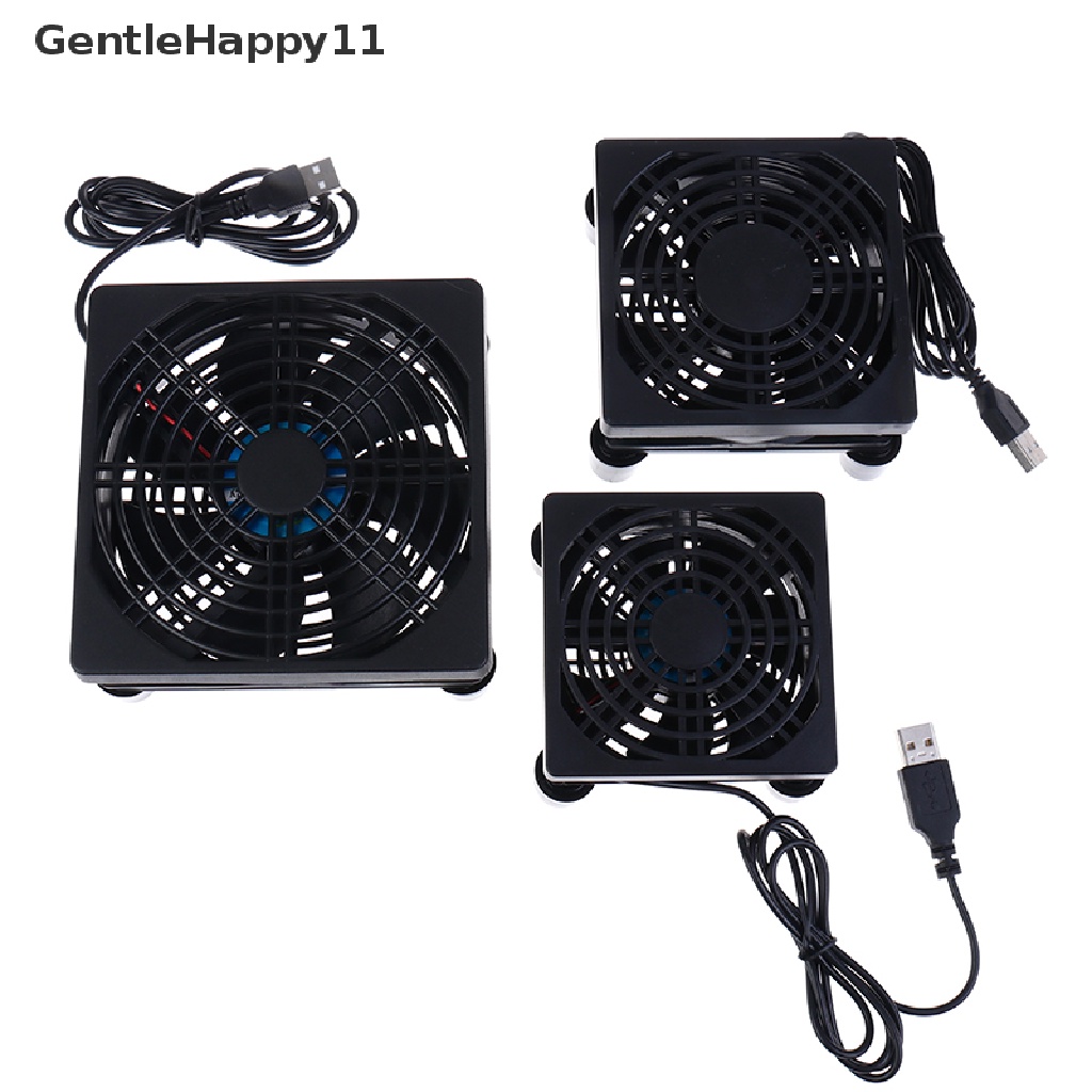 Gentlehappy Kipas Angin Mini USB 8 / 9 / 12CM 5V Untuk PC / TV Box / Router DIY