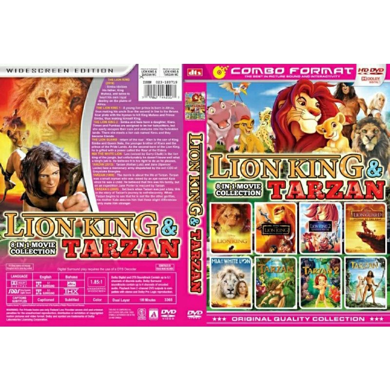 Kaset film koleksi kartun anak lion king & tarzan