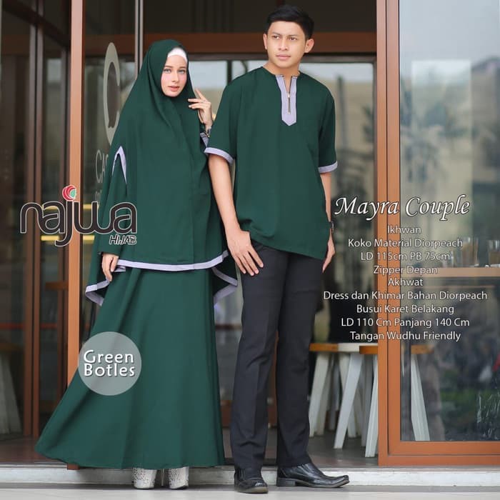 Gamis + Kemeja Mayra Couple ORI Najwa Longdress Maxi