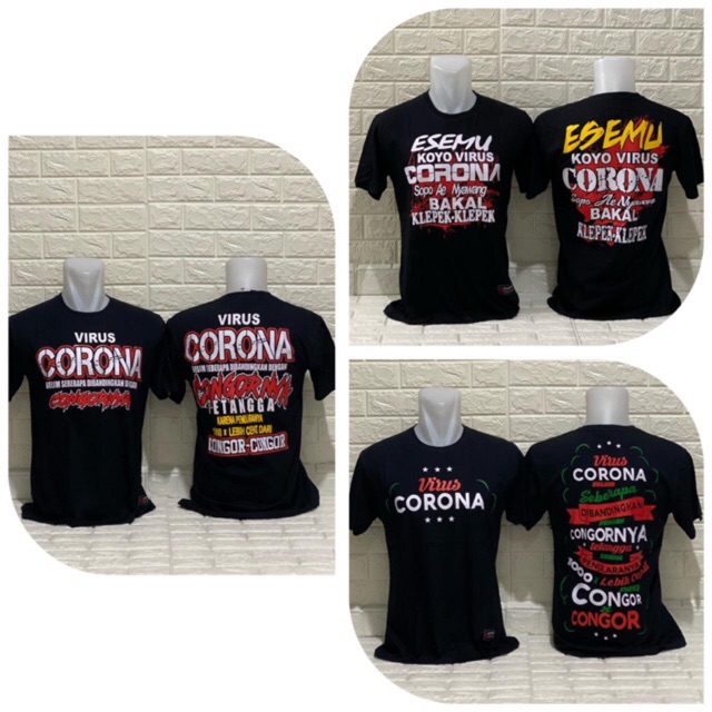 Kaos kata kata  virus  corona  pandemi covid19 Shopee Indonesia