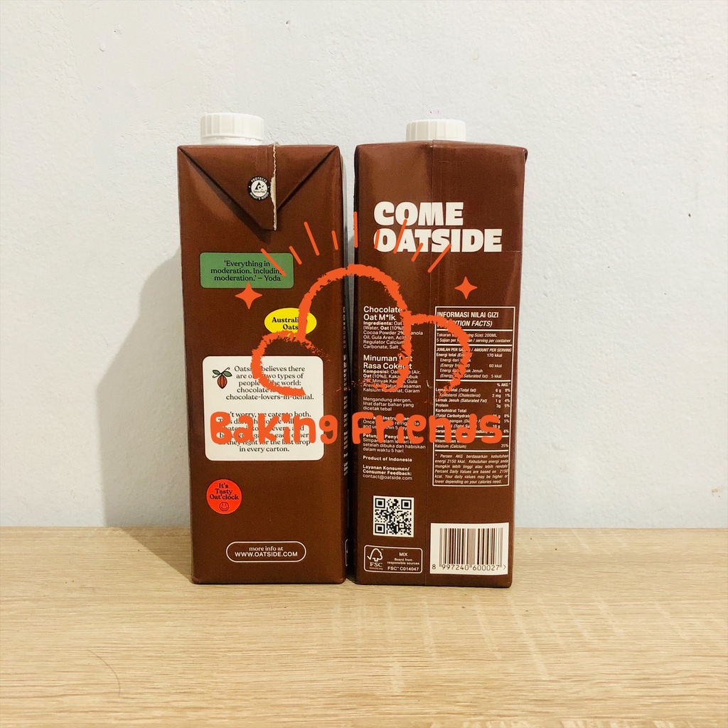 OATSODE CHOCOLATE OAT MILK 1LITER - SUSU OAT GANDUM LACTOSE RASA COKELAT 1 L