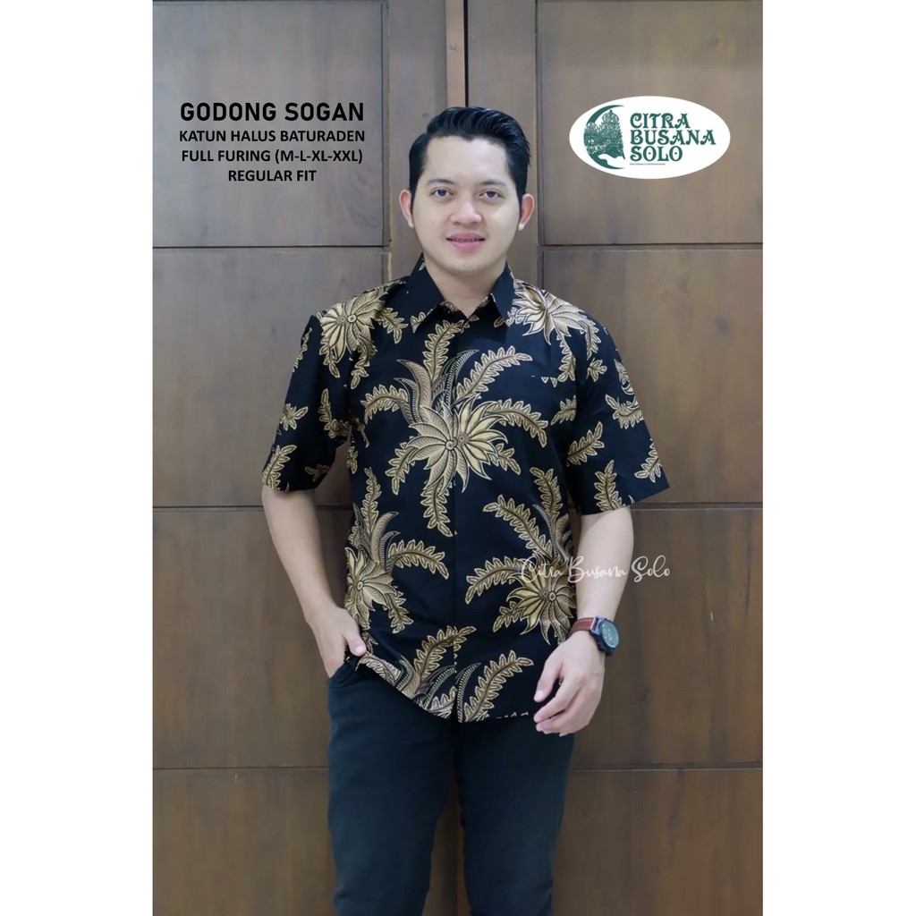 GODONG SOGAN PENDEK Batik Pria Full Furing Bahan Katun Halus Baturaden