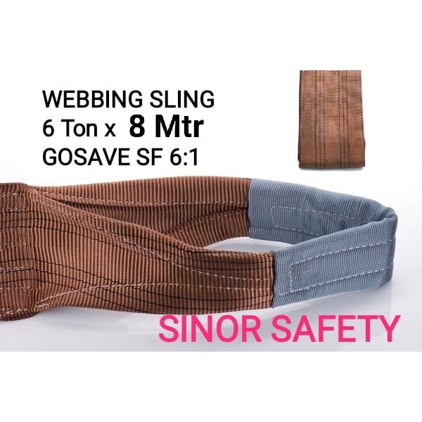 WEBBING SLING 6 Ton x 8 Meter Tali Pengikat Pengangkat Safety