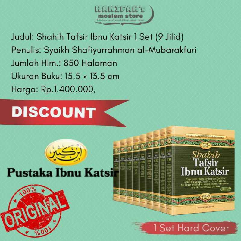 Jual Shahih Tafsir Ibnu Katsir Lengkap 1 Set 9 Jilid Tafsir Al Quran ...