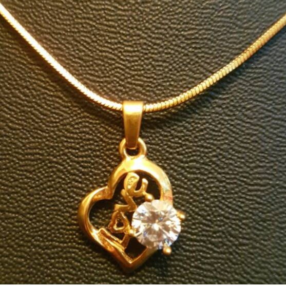 Kalung Titanium Grafir Love Anti Karat Selamanya PGM KT77