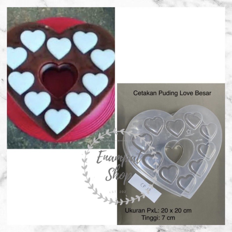 Cetakan Puding Love Hati Valentine Besar Plastik