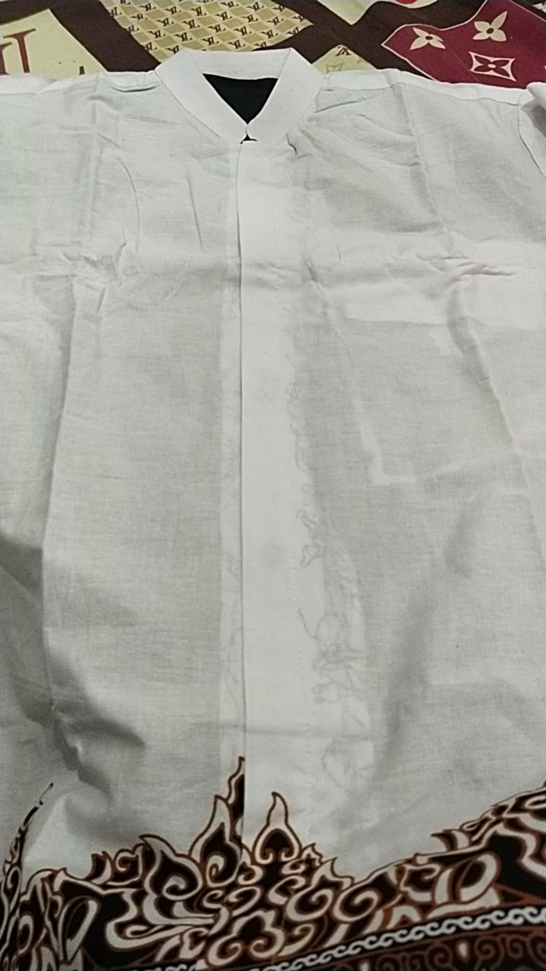 Setelan Baju Kemeja Koko Sarung Batik Solo Pria Lengan Panjang