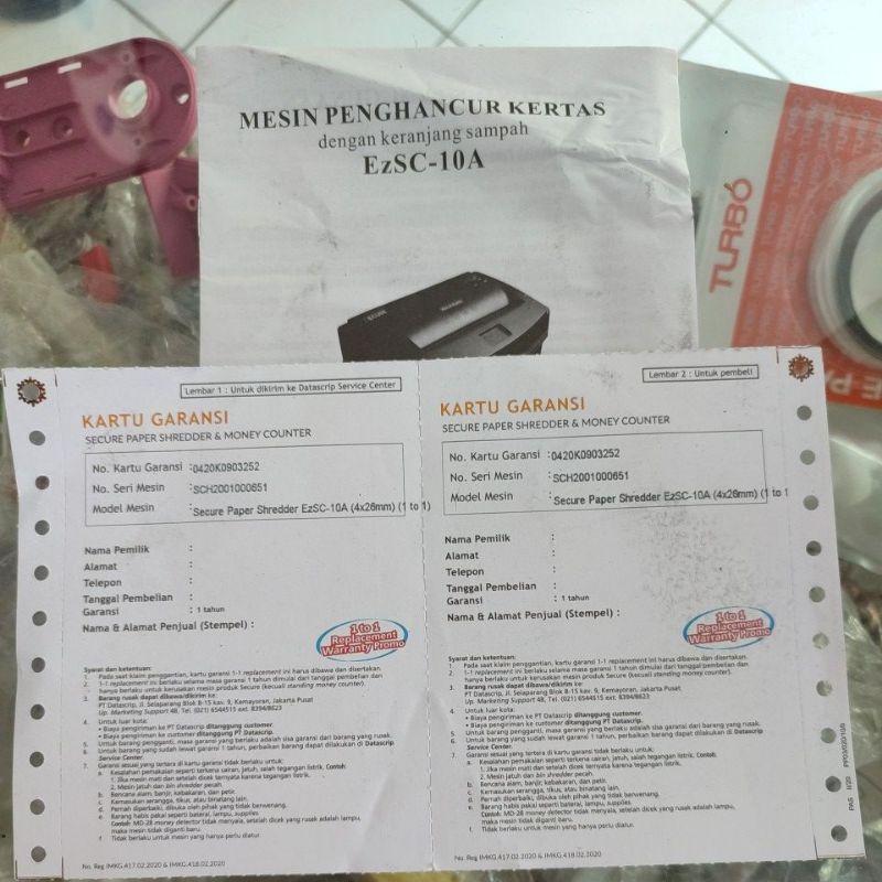 Penghancur Kertas Paper Secure EzSC-10A