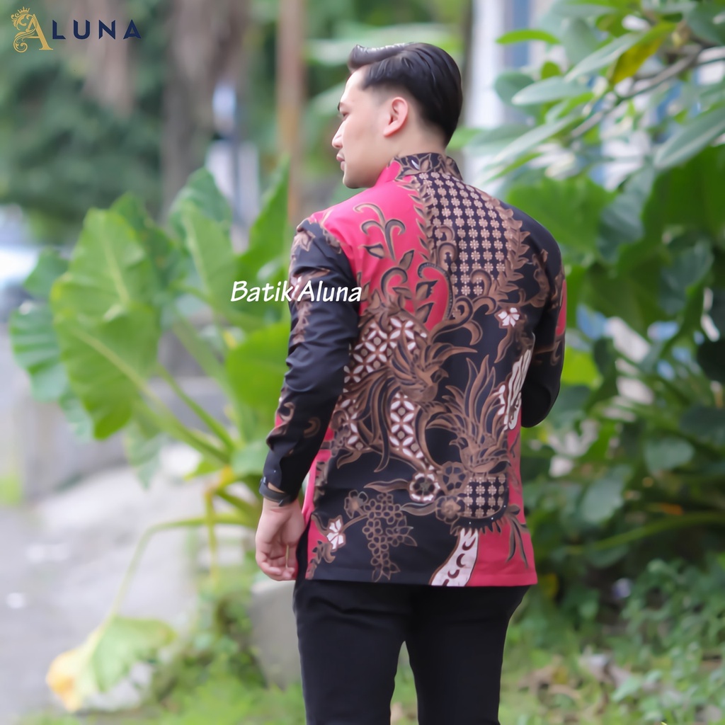 KEMEJA BATIK PRIA LENGAN PANJANG PREMIUM REGULAR MODERN BATIK ALUNA PCW 085