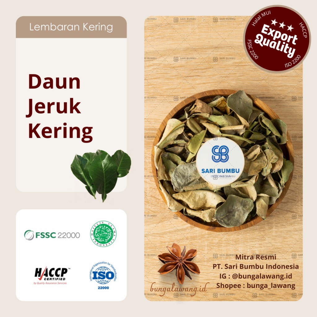 

Daun Jeruk Kering / Dried Citrus Leaf Export Quality