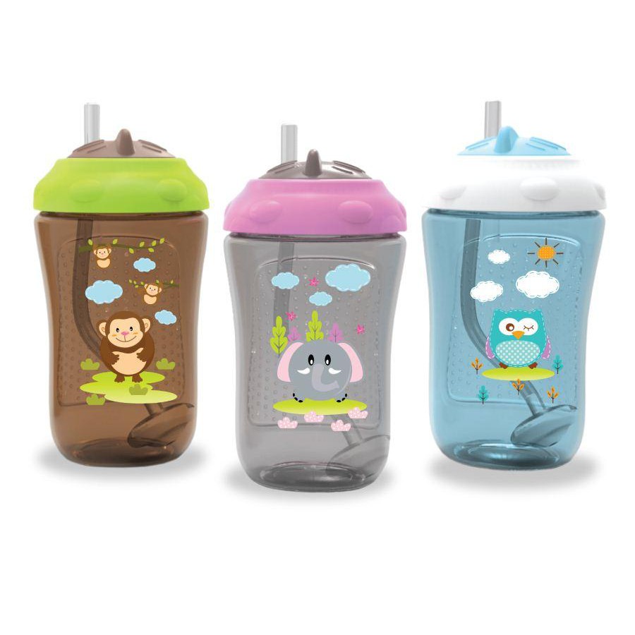 Baby Safe Botol Minum Anak Dengan Sedotan Pemberat / Cup With Weighted Straw 300 ml / FS405